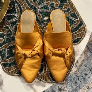 Lord & Taylor Gold Satin Flats